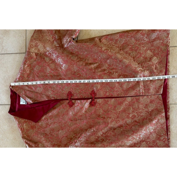 Vtg Nolan Miller Kimono Silk Metallic Orange Tapestry Jacket 2X - Picture 7 of 10